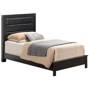 Elegante Letto Singolo Transizionale in Legno Nero - Product Image 1