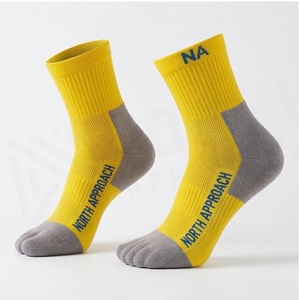 NORTH APPROACH Yellow 5 Toe Athletic <b>Socks</b> Ankle Length Breathable <b>Running</b> <b>Socks</b> for Adults Summer Season - Product Image 3