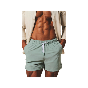 Pantalones Cortos Bermuda de Algodón de Color Sólido para Hombre, Cintura Media, Cierre con Cordón, Estilo Casual, Transpirables - Product Image 2