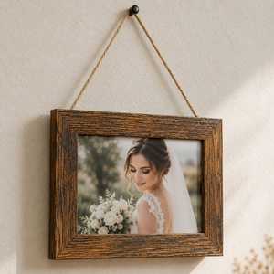 Cadre photo en bois fait main de style vintage, écologique, pour table, support décoratif pour portraits, maison, bureau, chambre, photos de famille - Product Image 6