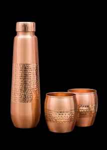 Elegante Juego de Botella de Agua de Cobre con Dos Vasos y Pajita, Apto para Lavavajillas, Ecológico, para Uso Doméstico, Irrompible, Diseño Compacto - Product Image 2