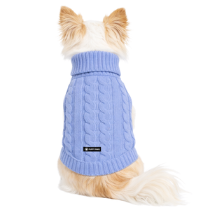 Pull en tricot torsadé pour chien bleu, chaud et doux, idéal pour l'hiver, vêtement confortable pour chiens par temps froid - Product Image 2