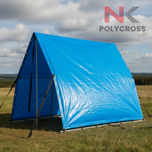 ผ้าใบกันน้ำเกรดอุตสาหกรรมเสริมตาไก่ ความหนาแน่นสูง กันน้ำได้ดี พร้อมมุมเสริมแข็งแรง สำหรับงานก่อสร้าง - Product Image 2