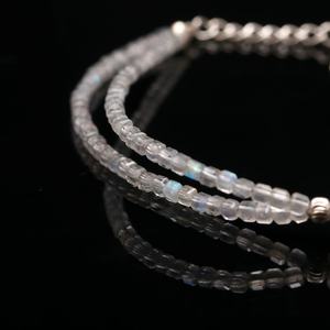 Bracelet en pierres de labradorite naturelle, forme boîte, 2 mm, fait main, délicat, pour femmes et hommes, bijoux en gros - Product Image 2