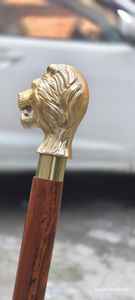 Bastón con Cabeza de León, Mango de Latón, Estilo Victoriano Antiguo, Hecho a Mano, Ligero, Coleccionable, Regalo para Hombres y Mujeres, Uso en Exteriores - Product Image 3