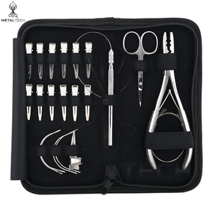 Premium Quality OEM ODM Hair Extension Stylist <b>Tool</b> Kit With Extension Pliers Pulling Needle Hair Clips and Organizer Carry Case - Product Image 1