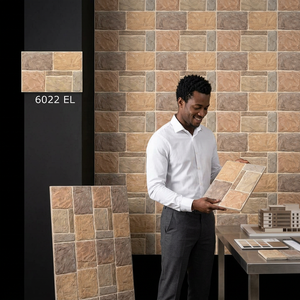 Bathroom Kitchen Subway Design Exterior 3D Stone Emboss Punch Matt Finish Ceramic Glazed <b>Wall</b> Tiles 250x375mm - Product Image 2