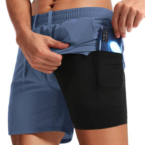 Shorts de algodón 100% de alta calidad para hombre, con lavado ácido, para gimnasio y uso diario, cintura elástica, impresión de logotipo personalizado, estilo jogger. - Product Image 2