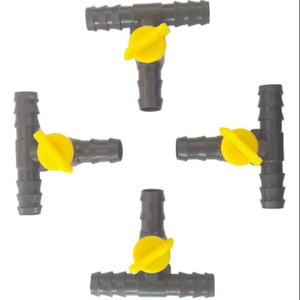 Conector Lateral de 16 mm, Válvula en T de 3 Vías para Riego por Goteo, Válvula en T Negra y Amarilla para Agricultura, Suministro de Agua para Granjas - Product Image 1
