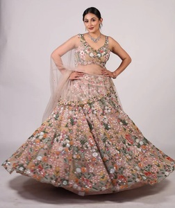 Indian Traditional Designer Net Lehenga Choli with <b>Sequins</b> Dori and Thread Work for Wedding Wear for Women Floor Length Fit - Product Image 1