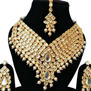 Women's Trendy Alloy Party Wear Engagement Anniversary Wedding Choker Earrings Set Copper 18K Gold Plated Zircon Jewelry - Product Image 2