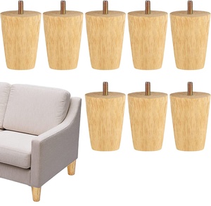 Pieds de canapé en bois massif de caoutchouc, style industriel, robustes, pour meubles, canapés, lits, armoires, export OEM, fabriqués au Vietnam - Product Image 1