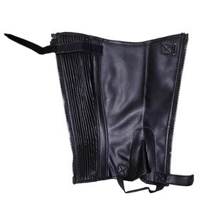 Custom High Quality Horse <b>Riding</b> <b>Chaps</b> in Synthetic Leather Half <b>Chaps</b> in Black Brown Color Custom Horse Accessories - Product Image 4