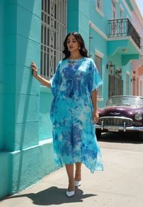 Kaftan en rayonne de qualité supérieure, col rond avec poches, pour soirées et sorties décontractées, prix de gros par le fournisseur. - Product Image 6