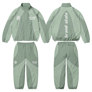 <b>Retro</b> Colorblock Streetwear <b>Tracksuit</b> Set Oversized Windbreaker Jacket Baggy Jogger Pants Unisex Urban Fashion Outfit - Product Image 3