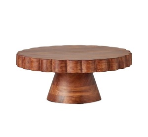 Soporte de madera para pasteles con textura natural suave para realzar la decoración de la encimera de la cocina y presentar postres o dulces caseros - Product Image 1