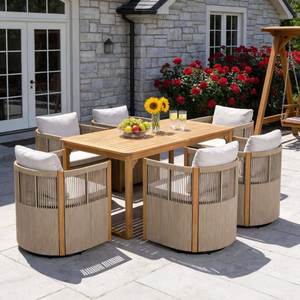 Conjunto de Muebles de Comedor de Exterior de Primera Calidad con Sillas de Cuerda para Villas de Lujo y Espacios de Hoteles - Product Image 2