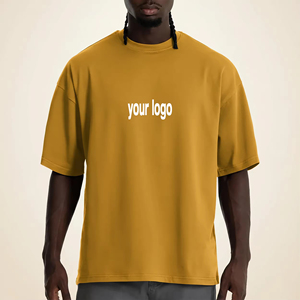 Camiseta Oversize de Algodón 100% Tejido para Hombre con Bordado Frontal Personalizado, Transpirable, Estilo Urbano, Marca Privada, Venta al por Mayor - Product Image 1