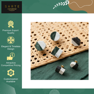 Vente flash - Boutons et poignées de tiroir en marbre faits à la main, design luxueux et écologique, pour meubles de chambre et de cuisine - Product Image 3