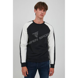 High Quality 300 GSM Blank Heavy Fleece <b>Neutral</b> Neck Drop Shoulder Winter Sports Wear Sweatshirt Custom Logo Men's Crewneck - Product Image 3