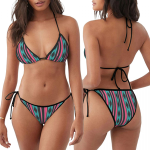 Ensemble de bikini sportif pour femmes, 2 pièces, couleur personnalisée, spandex/nylon, respirant, respectueux de l'environnement, tenue de sport professionnelle pour femmes, haute qualité - Product Image 5