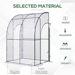 Serra Portatile con Telaio in Acciaio per Coltivazione Piante, Copertura Trasparente in Polietilene, Design Moderno - Product Image 3