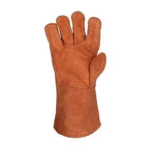 Gants de soudeur haute performance résistants à l'abrasion, en cuir de vachette pleine fleur, doublés coton, pour la sécurité et usage général - Product Image 4