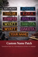 Étiquette nominative brodée – Patch personnalisé avec nom |   Patch tactique thermocollant, à coudre et à velcro pour uniformes