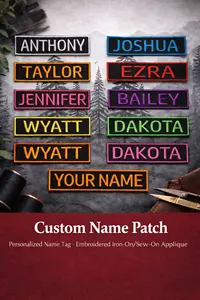 Embroidered Name Tag – Custom Name <b>Patch</b> | Tactical <b>Patch</b> for Iron-<b>On</b>, <b>Sew</b>-<b>On</b> & Velcro <b>Patch</b> for Uniforms - Product Image 4