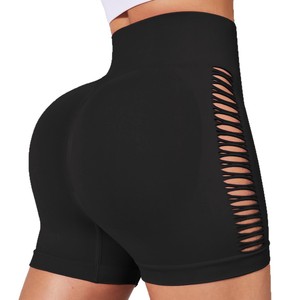 Shorts de yoga pour femmes, en spandex/nylon, taille haute, extensibles dans quatre directions, séchage rapide, respirants, grandes tailles, shorts de sport fitness - Product Image 1