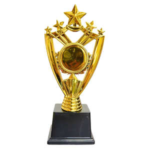 Trofeo de Lujo con Estrella Dorada, Premio de Campeonato Premium con Diseño de Múltiples Estrellas y Base Negra Elegante para Deportes - Product Image 4