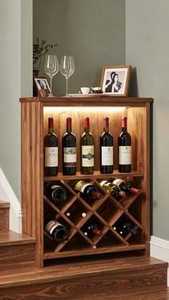 Porte-bouteilles à vin de luxe en bois noir moderne, support de présentation pour 6 bouteilles, rangement de table, résistant à l'eau et à la rouille - Product Image 2