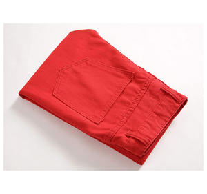 Vaqueros de motociclista ajustados para hombre, de mezclilla plisada blanca, diseño largo y recto lavado, ideales para uso casual y motociclismo. - Product Image 6