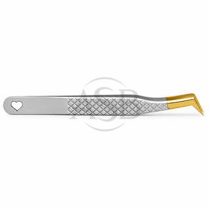 Pince à épiler pour extensions de cils Russian Volume avec poignée texturée en forme de cœur, en acier inoxydable, instrument de beauté - Product Image 6