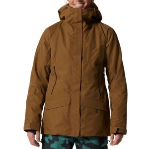 Men's Printed Waterproof Ski <b>Jacket</b> Hooded <b>Primaloft</b> Insulated -Tex 100% Polyester Brown Zipper Closure - Product Image 1
