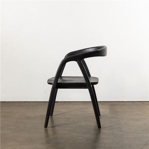Fauteuil de salle à manger en teck massif de qualité supérieure, cadre incurvé moderne, rembourrage écologique, mobilier durable pour l'hôtellerie - Product Image 4