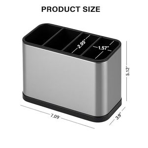 Porta Cubiertos Rectangular de Acero Inoxidable, Organizador de Cubiertos a Prueba de Polvo, Diseño Minimalista, Tipo Vertical, para Cocina - Product Image 2