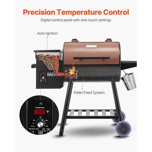 8 1 pollici quadrati cucina all'aperto griglia elettrica fumatore nero legno Pellet Controller digitale sonda di carne 500 °F Max BBQ - Product Image 3