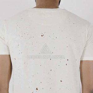 เสื้อยืดดีไซน์ดิสเทรสคุณภาพสูง เสื้อยืดขายดีสำหรับผู้ชาย เสื้อยืดดิสเทรสสีพื้นสำหรับผู้ใหญ่ - Product Image 2