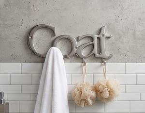 Premium Coat Letter Wall Hook Metal 3 Hooks Rust Resistant <b>Novelty</b> Design For <b>Clothing</b> Storage Elegant Home Accent - Product Image 6