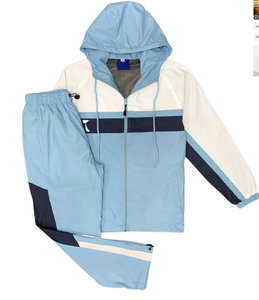 Custom Men <b>Zip</b> <b>Up</b> <b>Jacket</b> and Pants Tracksuit Set Polyester Nylon Windbreaker Sportswear with Logo OEM Manufacturer - Product Image 2