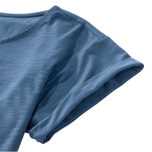 Women's Solid Blue Scoop Neck Short Sleeve <b>T</b>-<b>Shirt</b> Regular Fit Knitted Cotton Casual Spring Summer Wear - Product Image 3