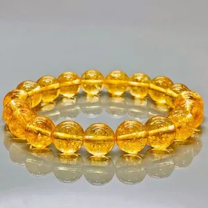 Natural Dyed Citrine 8mm Smooth Round AA Grade Gemstone Beads <b>Stretch</b> <b>Bracelet</b> Fashion Jewelry Wholesale - Product Image 6