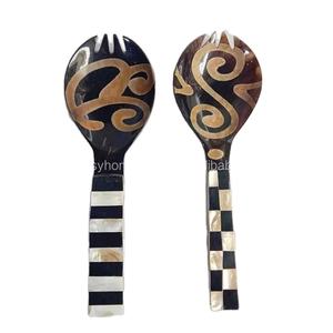 Cubiertos ecológicos hechos a mano indios de lujo, juego de cuchara de cuerno de búfalo Natural/buey, vajilla de cocina India hecha a mano y obsequios - Product Image 1