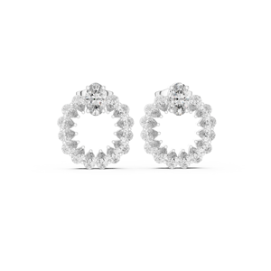 Boucles d'oreilles de luxe en or blanc 14 carats avec diamants de laboratoire ovales et en forme de poire, certifiées GRA, pour soirée, mariage, bijoux pour femmes - Product Image 1