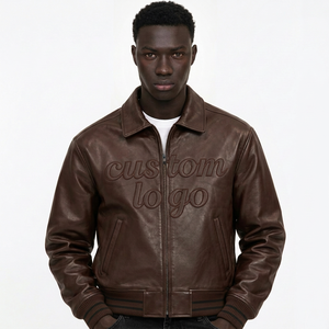 Veste d'hiver pour homme de haute qualité, en cuir, imperméable, avec patch brodé personnalisé en chenille, veste varsity, faible MOQ - Product Image 2