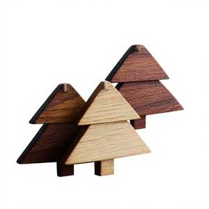 Juego de Adornos Navideños de Madera Románticos, Multicolores, Escalonados, para Mesa, Decoración Festiva, Duraderos y Ecológicos - Product Image 2