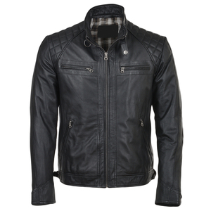 Veste en cuir pour homme de haute qualité à col montant, personnalisable, prix de gros pour la saison hivernale - Product Image 1