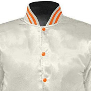 แจ็คเก็ตบอมเบอร์ผ้าซาตินสั่งตัดสำหรับผู้ชายแฟชั่นล่าสุด  โลโก้ด้านหน้า  คอตั้ง  หนังปลา  แจ็คเก็ตลำลองเนื้อนุ่ม - Product Image 2