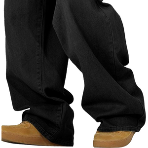 Jeans amples de style coréen pour hommes, coupe large, denim délavé, streetwear, pantalon décontracté - Product Image 6